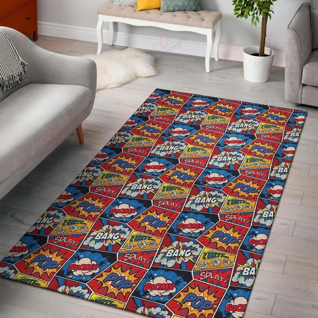Comic Book Pattern 3 Rug Sport Decor Gift Floor Decor Living Room Carpet Rug Area Rug - 5ca213006300 Comic Book Pattern 3 Rug Sport Decor Gift Floor Decor Living Room Carpet Rug Area Rug - 5ca213006300