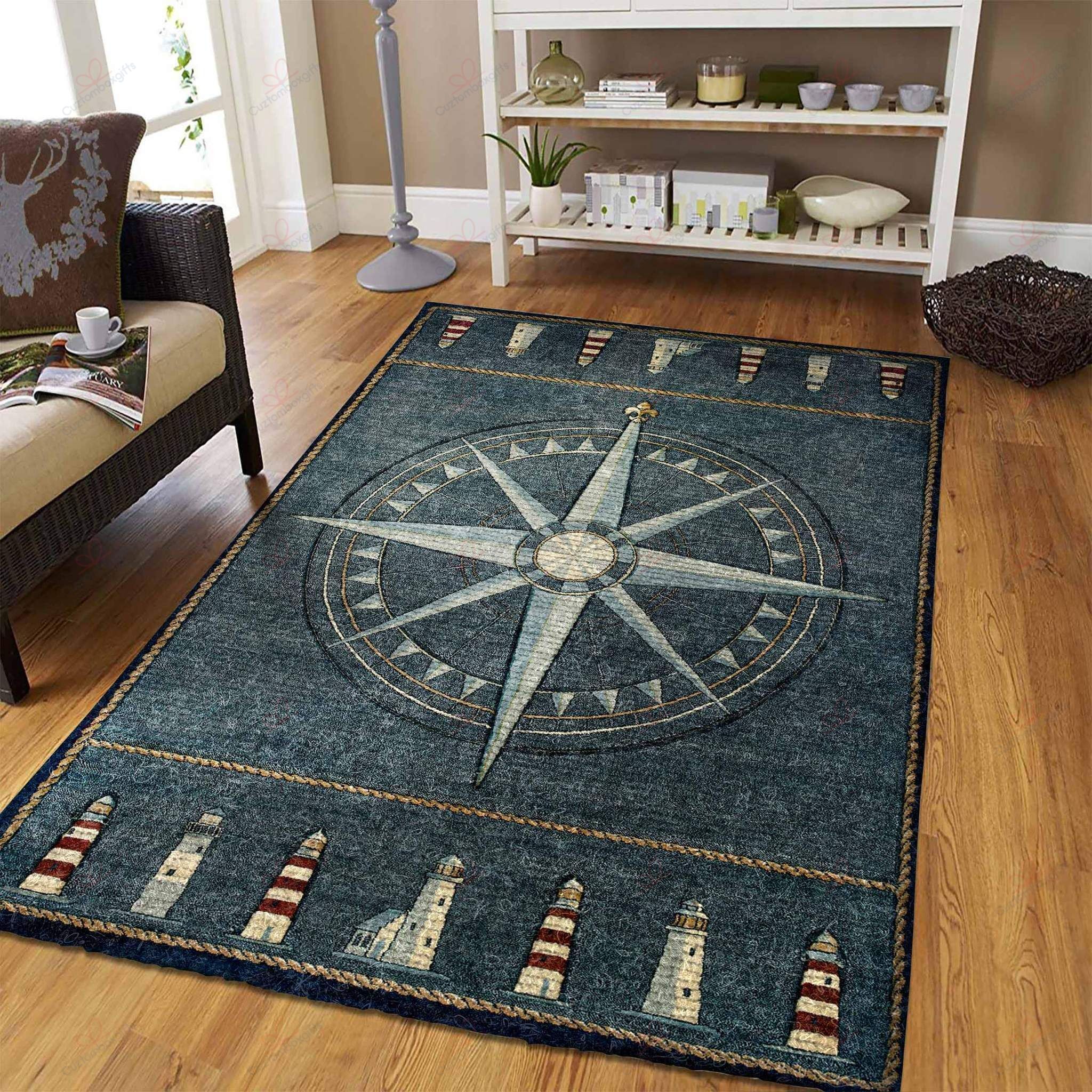 Compass Lighthouse Rug Sport Decor Gift Floor Decor Living Room Carpet Rug Area Rug - 9d30407a065e Compass Lighthouse Rug Sport Decor Gift Floor Decor Living Room Carpet Rug Area Rug - 9d30407a065e