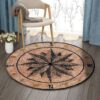 Compass Needle Round Carpet Floor Rug Living Room Bedroom Decor Round Area Rug Carpet
