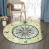 Compass Pattern 2 Round Carpet Floor Rug Living Room Bedroom Decor Round Area Rug Carpet