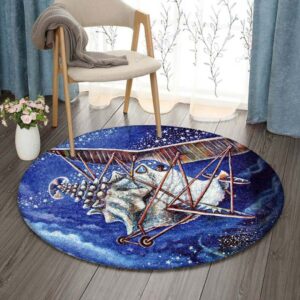 Conch Flyer Abigail White Round Carpet Floor Rug Living Room Bedroom Decor Round Area Rug Carpet
