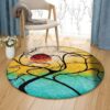 Contemporary Tree Round Carpet Floor Rug Living Room Bedroom Decor Round Area Rug Carpet