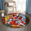 Contrebasse Painting Round Carpet Floor Rug Living Room Bedroom Decor Round Area Rug Carpet