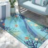 Coral And Star Fish Rug Sport Decor Gift Floor Decor Living Room Carpet Rug Area Rug - fc22207b6246