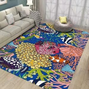 Coral Fish Rug Sport Decor Gift Floor Decor Living Room Carpet Rug Area Rug - 9c61851287c9