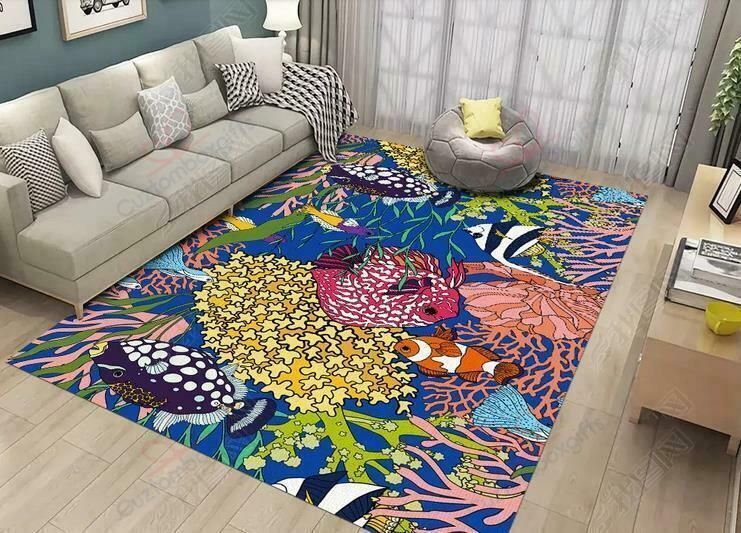 Coral Fish Rug Sport Decor Gift Floor Decor Living Room Carpet Rug Area Rug - 9c61851287c9 Coral Fish Rug Sport Decor Gift Floor Decor Living Room Carpet Rug Area Rug - 9c61851287c9