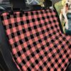 Coral Pink And Black Buffalo Check Car Back Seat Cover Dog Car Seat Covers - 563e11748530