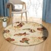 Coral Reef Shells Round Carpet Floor Rug Living Room Bedroom Decor Round Area Rug Carpet