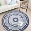 Coral Velvet Mandala Style Round Carpet Floor Rug Living Room Bedroom Decor Round Area Rug Carpet