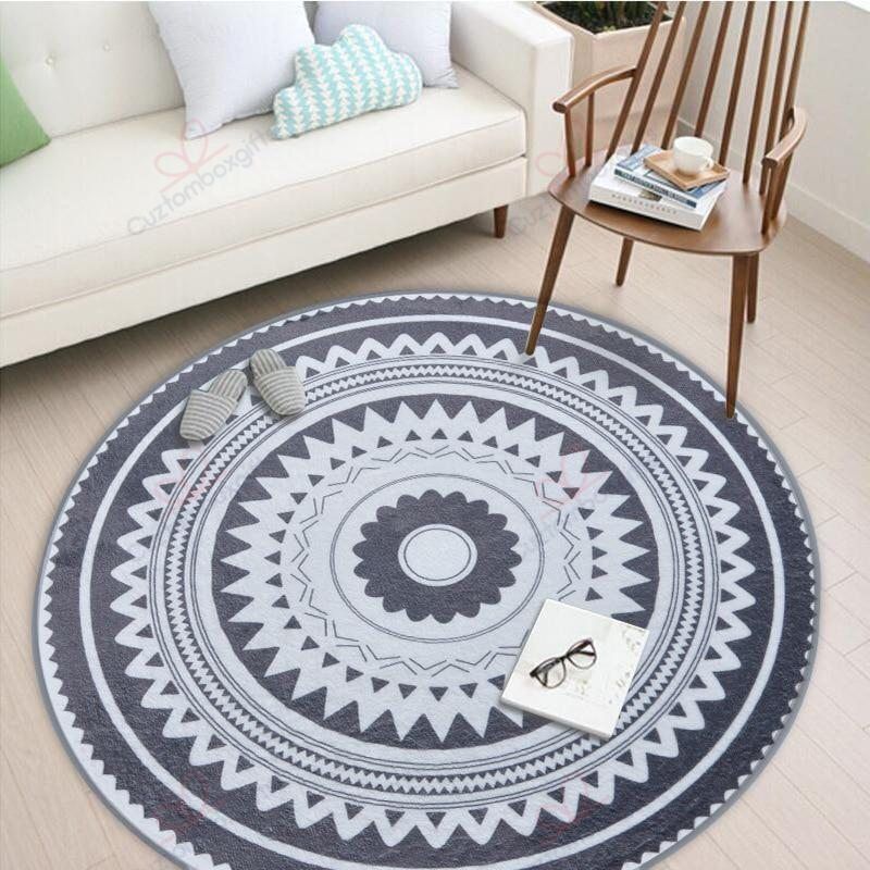 Coral Velvet Mandala Style Round Carpet Floor Rug Living Room Bedroom Decor Round Area Rug Carpet Coral Velvet Mandala Style Round Carpet Floor Rug Living Room Bedroom Decor Round Area Rug Carpet