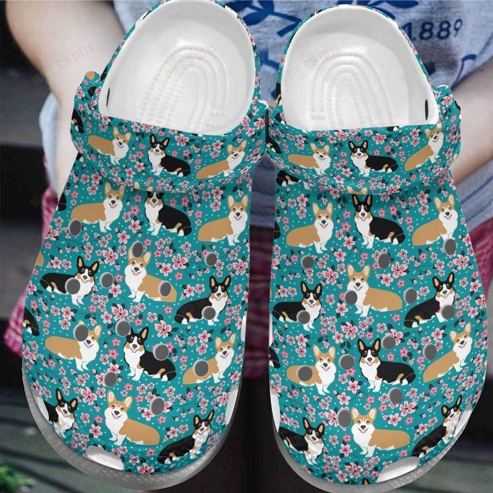 Corgi Crocs Clog Classic Clog Whitesole Corgi Blossoms Shoes Corgi Crocs Clog Classic Clog Whitesole Corgi Blossoms Shoes
