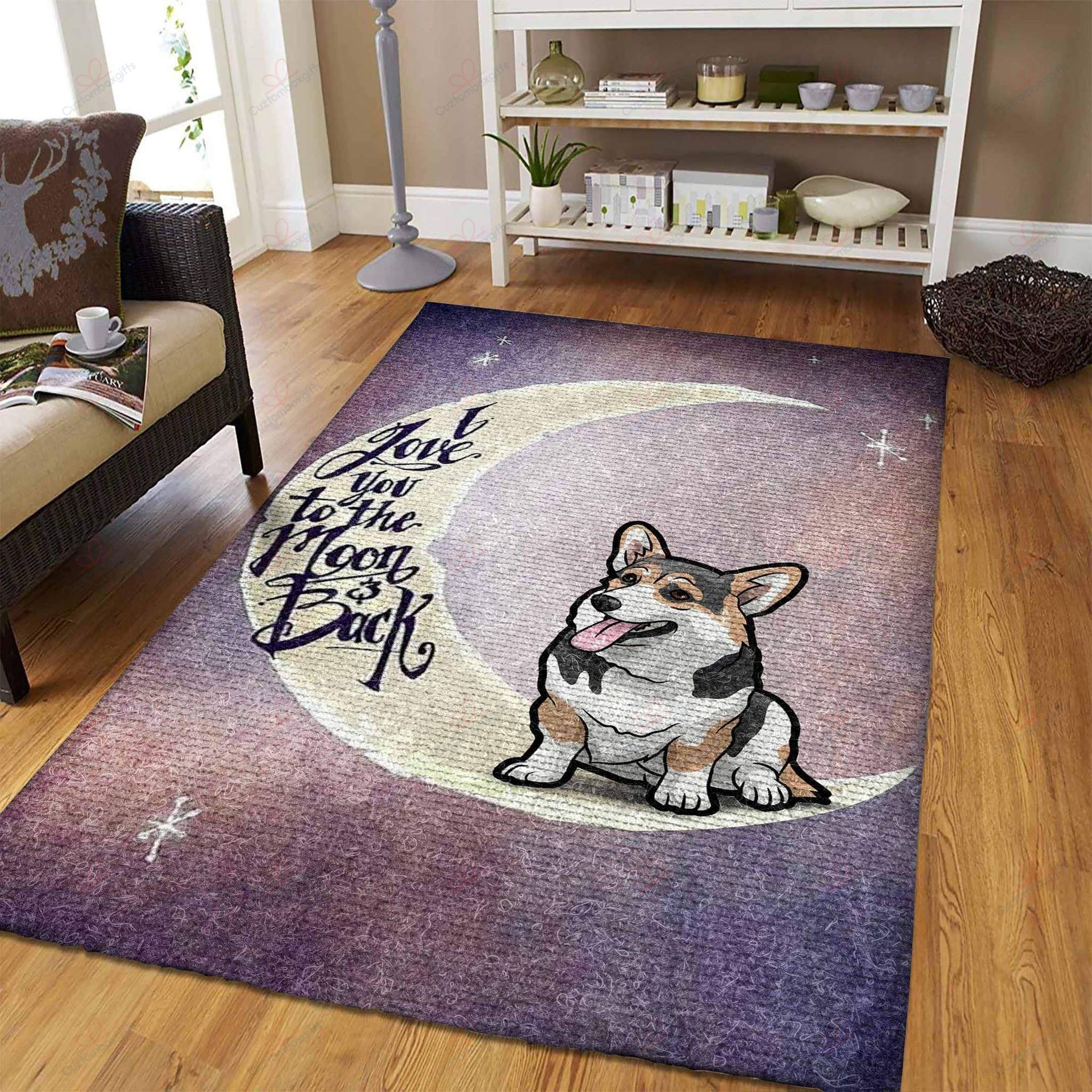 Corgi I Love You To The Moon And Back Rug Sport Decor Gift Floor Decor Living Room Carpet Rug Area Rug - e1cfcf6b6f8a Corgi I Love You To The Moon And Back Rug Sport Decor Gift Floor Decor Living Room Carpet Rug Area Rug - e1cfcf6b6f8a