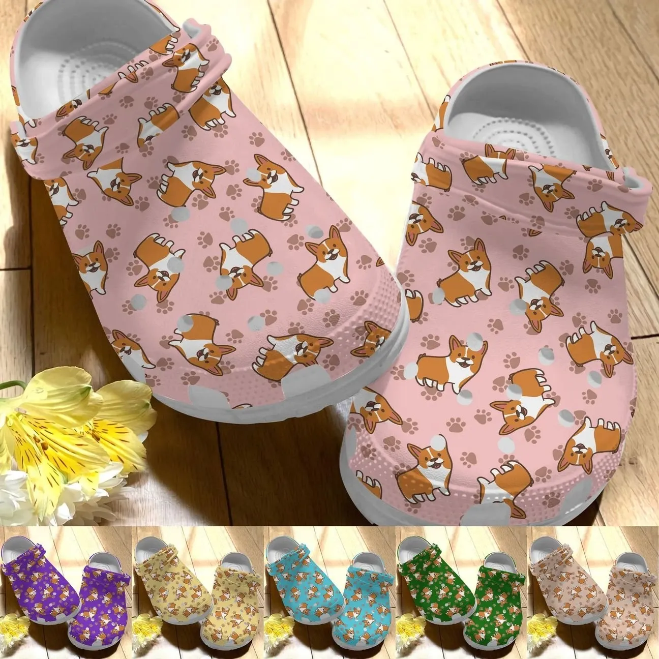 Corgi Personalize Clog Custom Crocs Fashionstyle Comfortable For Women Men Kid Print 3D Whitesole Cute Corgis Corgi Personalize Clog Custom Crocs Fashionstyle Comfortable For Women Men Kid Print 3D Whitesole Cute Corgis