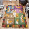 Corgi Woof Woof Rug Sport Decor Gift Floor Decor Living Room Carpet Rug Area Rug - 79829dd37b32