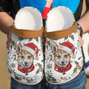 Corgi Xmas Sku 649 Crocs Crocband Clog Comfortable For Mens Womens Classic Clog Water Shoes