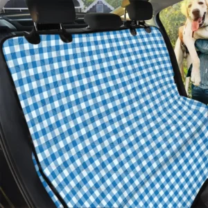 Corn Flower Blue And White Check Car Back Seat Cover Dog Car Seat Covers - c8462b4582f4