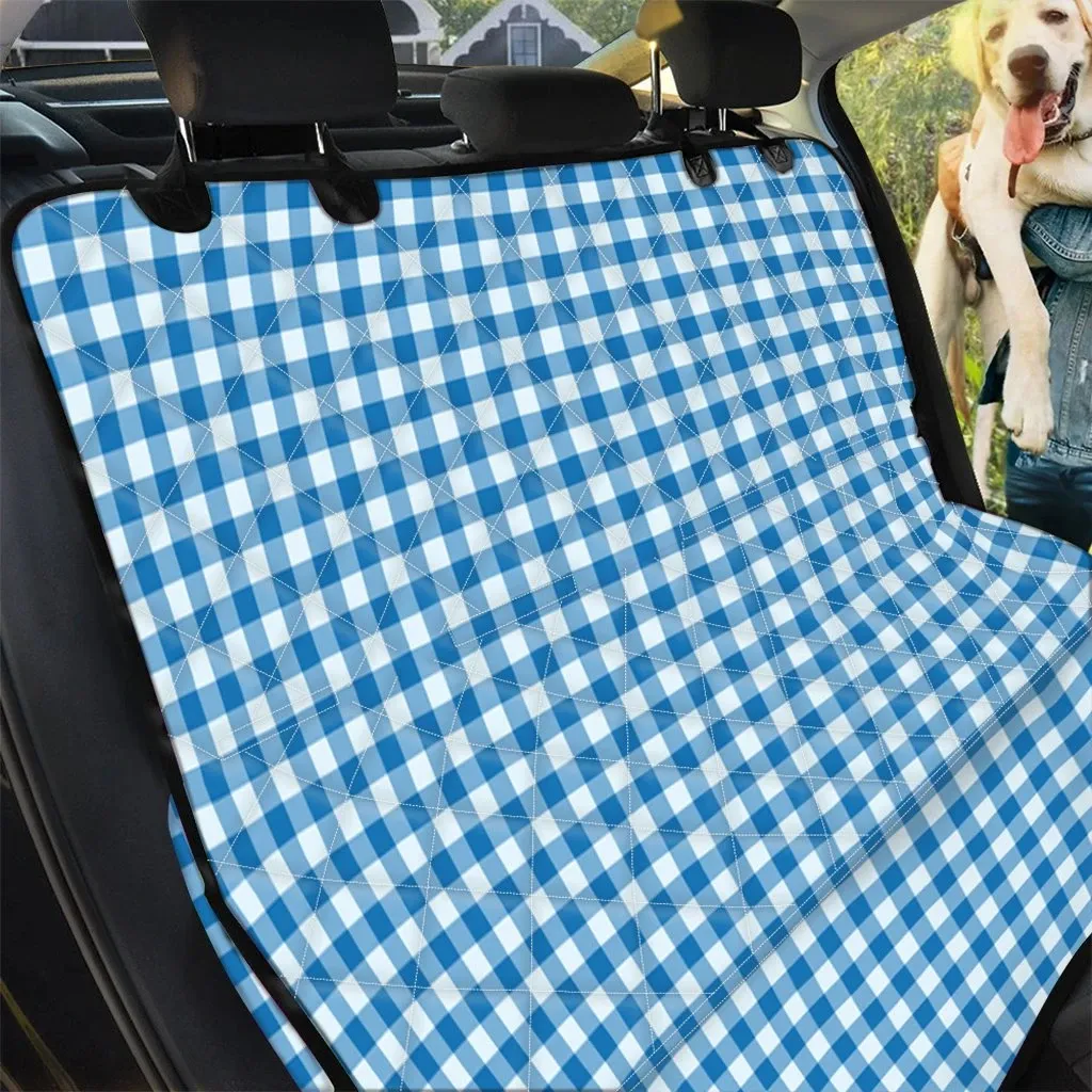 Corn Flower Blue And White Check Car Back Seat Cover Dog Car Seat Covers - c8462b4582f4 Corn Flower Blue And White Check Car Back Seat Cover Dog Car Seat Covers - c8462b4582f4