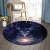 Cosmos Deer Round Carpet Floor Rug Living Room Bedroom Decor Round Area Rug Carpet