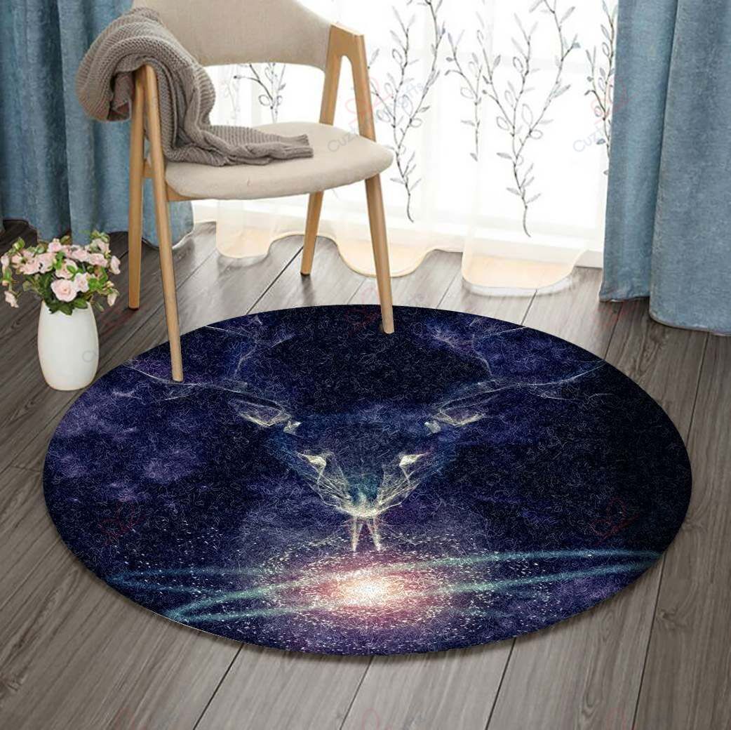 Cosmos Deer Round Carpet Floor Rug Living Room Bedroom Decor Round Area Rug Carpet Cosmos Deer Round Carpet Floor Rug Living Room Bedroom Decor Round Area Rug Carpet