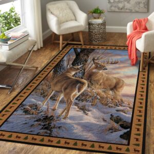 Couple Deer Rug Sport Decor Gift Floor Decor Living Room Carpet Rug Area Rug - 875825000000