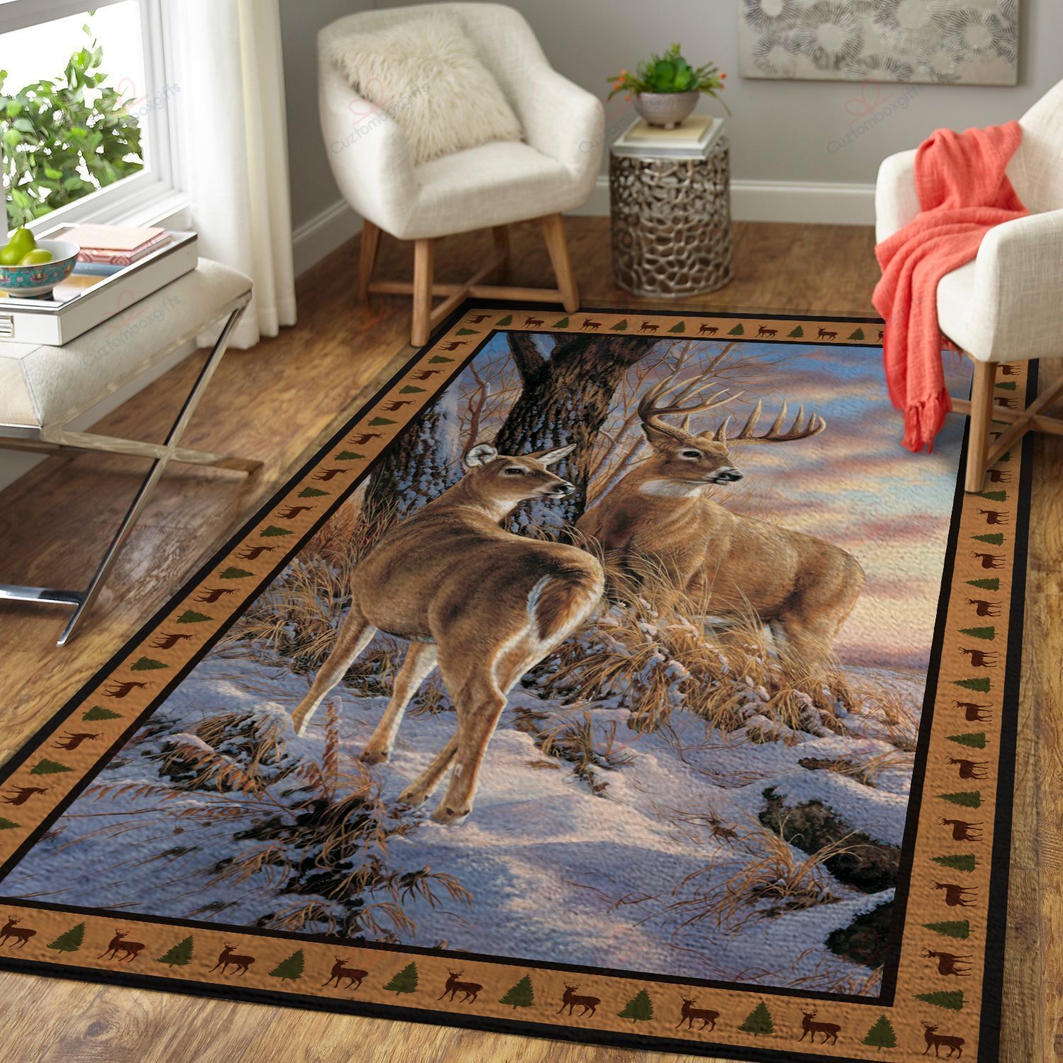 Couple Deer Rug Sport Decor Gift Floor Decor Living Room Carpet Rug Area Rug - 875825000000 Couple Deer Rug Sport Decor Gift Floor Decor Living Room Carpet Rug Area Rug - 875825000000