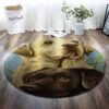 Couple Dog Round Carpet Floor Rug Living Room Bedroom Decor Round Area Rug Carpet