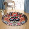 Couple Rooster Round Carpet Floor Rug Living Room Bedroom Decor Round Area Rug Carpet