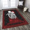 Couple Skull Lovers Roses Rug Sport Decor Gift Floor Decor Living Room Carpet Rug Area Rug - 92ff17e8344c