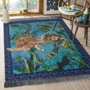 Couple Turtles Rug Sport Decor Gift Floor Decor Living Room Carpet Rug Area Rug - b73468eaf084