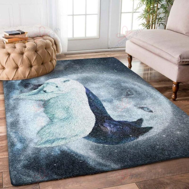 Couple Wolf And Moon Rug Sport Decor Gift Floor Decor Living Room Carpet Rug Area Rug - d57611573883 Couple Wolf And Moon Rug Sport Decor Gift Floor Decor Living Room Carpet Rug Area Rug - d57611573883