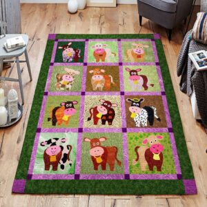Cow 2 Rug Sport Decor Gift Floor Decor Living Room Carpet Rug Area Rug - 364eec95fb26