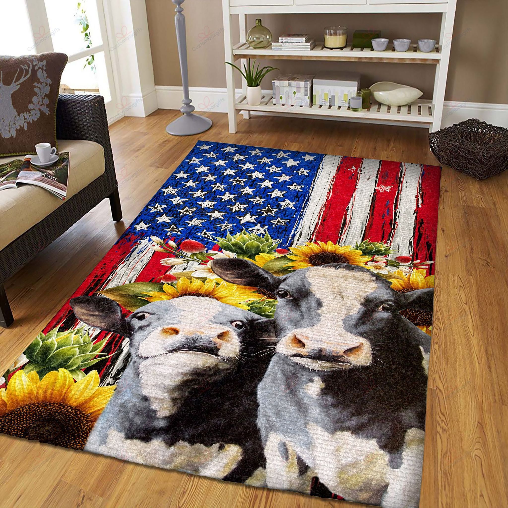 Cow American Flag Rug Sport Decor Gift Floor Decor Living Room Carpet Rug Area Rug - f83469b738ab Cow American Flag Rug Sport Decor Gift Floor Decor Living Room Carpet Rug Area Rug - f83469b738ab