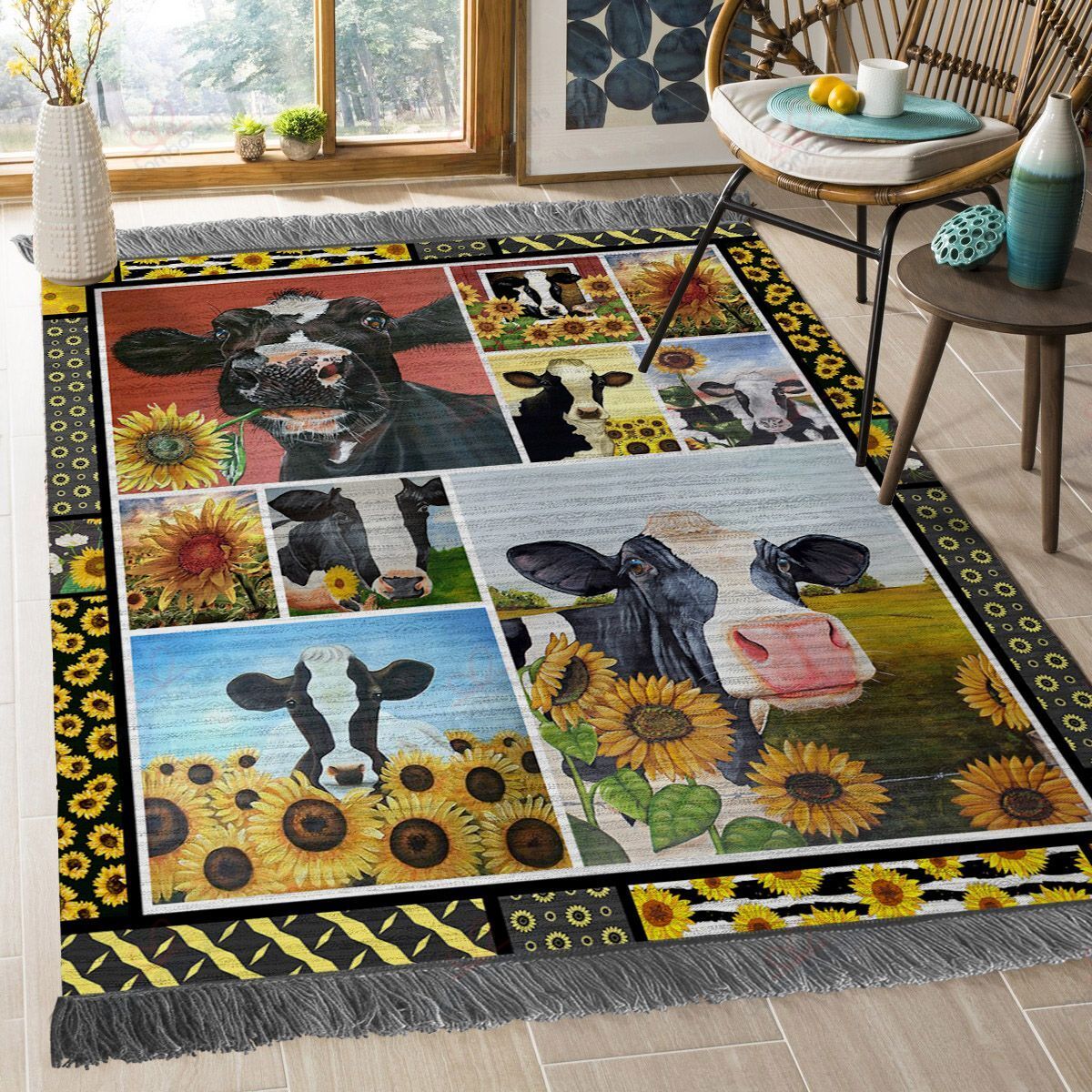 Cow And Flower Rug Sport Decor Gift Floor Decor Living Room Carpet Rug Area Rug - 23cea3181a72 Cow And Flower Rug Sport Decor Gift Floor Decor Living Room Carpet Rug Area Rug - 23cea3181a72