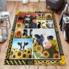 Cow And Flower Rug Sport Decor Gift Floor Decor Living Room Carpet Rug Area Rug - 716f5e90cd34