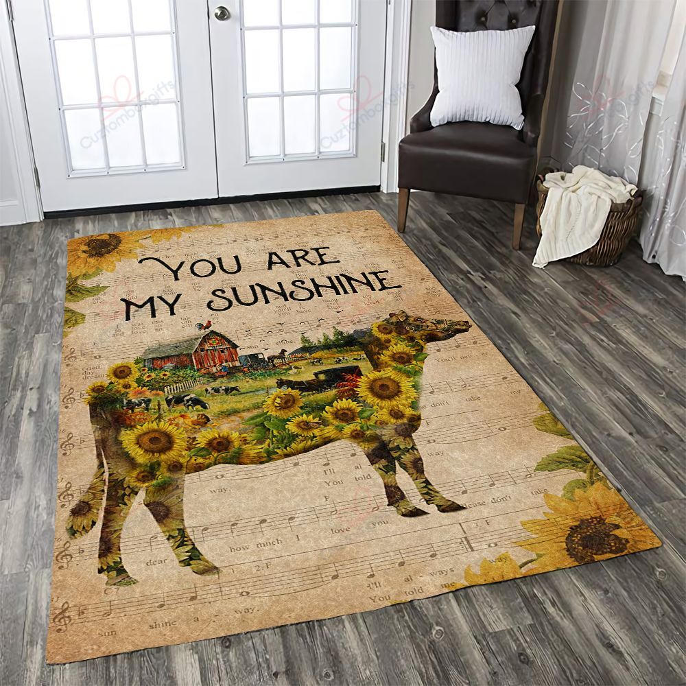 Cow And Sunflower You Are My Sunshine Rug Sport Decor Gift Floor Decor Living Room Carpet Rug Area Rug - 242a562bf451 Cow And Sunflower You Are My Sunshine Rug Sport Decor Gift Floor Decor Living Room Carpet Rug Area Rug - 242a562bf451