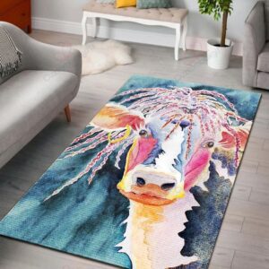 Cow Colorful Rug Sport Decor Gift Floor Decor Living Room Carpet Rug Area Rug - c1dfbff90175