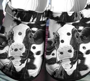 Cow Crocs 3D Print Cow Black And White Crocs Charms Cow Crocs Crocband Clog Gift For Farm Animal Print Water Shoes