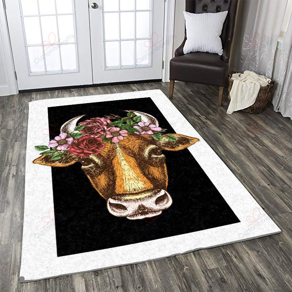Cow Flowers Rug Sport Decor Gift Floor Decor Living Room Carpet Rug Area Rug - 7cba1601478a Cow Flowers Rug Sport Decor Gift Floor Decor Living Room Carpet Rug Area Rug - 7cba1601478a
