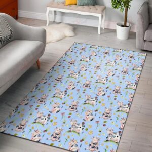 Cow Happy Pattern 5 Rug Sport Decor Gift Floor Decor Living Room Carpet Rug Area Rug - 3e45eb69dddf