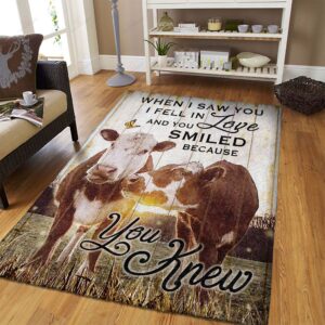 Cow I Fell In Love Rug Sport Decor Gift Floor Decor Living Room Carpet Rug Area Rug - 5543ada22071