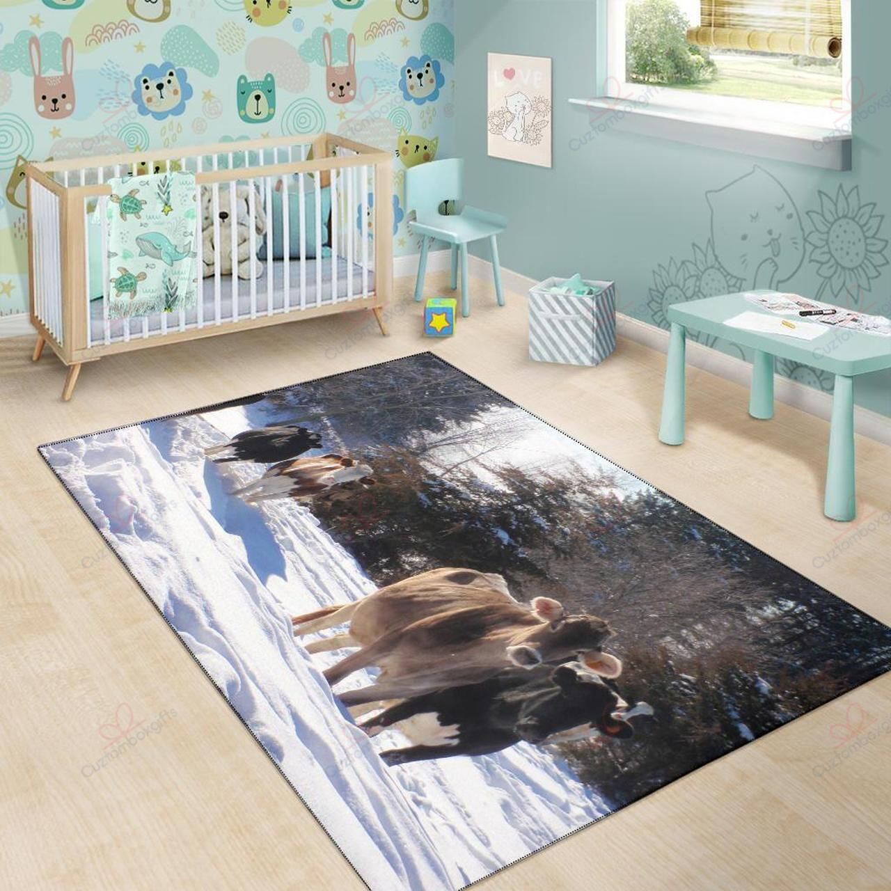Cow Lovers Snow Rug Sport Decor Gift Floor Decor Living Room Carpet Rug Area Rug - 9e7e2d514a6a Cow Lovers Snow Rug Sport Decor Gift Floor Decor Living Room Carpet Rug Area Rug - 9e7e2d514a6a