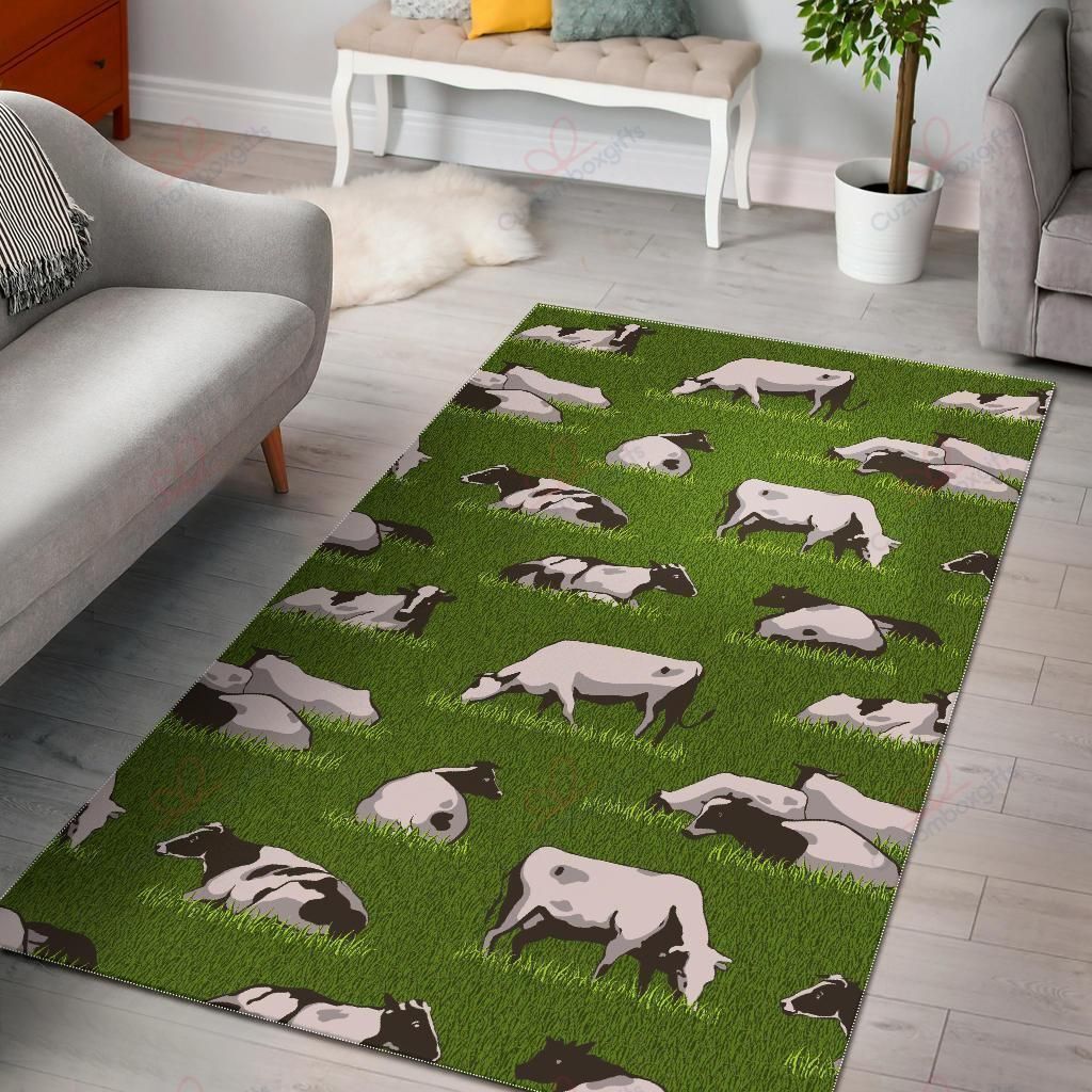 Cow On Green Grass Pattern Rug Sport Decor Gift Floor Decor Living Room Carpet Rug Area Rug - 942ed08e6775 Cow On Green Grass Pattern Rug Sport Decor Gift Floor Decor Living Room Carpet Rug Area Rug - 942ed08e6775