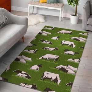 Cow On Green Grass Pattern Rug Sport Decor Gift Floor Decor Living Room Carpet Rug Area Rug - bd4eb47bd1af