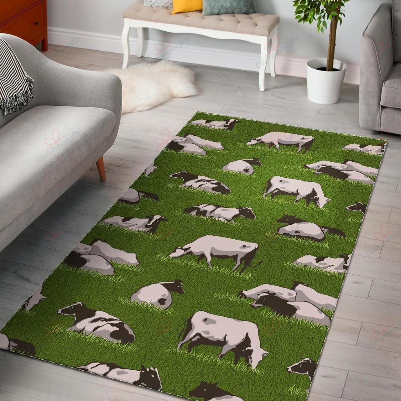 Cow On Green Grass Pattern Rug Sport Decor Gift Floor Decor Living Room Carpet Rug Area Rug - bd4eb47bd1af Cow On Green Grass Pattern Rug Sport Decor Gift Floor Decor Living Room Carpet Rug Area Rug - bd4eb47bd1af
