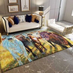 Cow Painting 2 Rug Sport Decor Gift Floor Decor Living Room Carpet Rug Area Rug - f99e9a6fbdaa