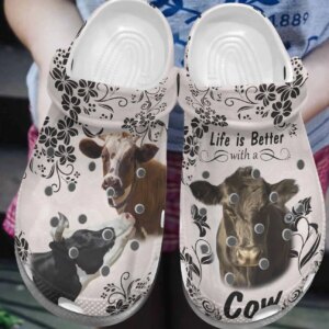 Cow Personalized Clog Custom Crocs Comfortablefashion Style Comfortable For Women Men Kid Print 3D Life Is Better With A Cow