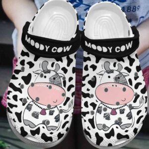 Cow Personalized Clog Custom Crocs Comfortablefashion Style Comfortable For Women Men Kid Print 3D Moody Cow
