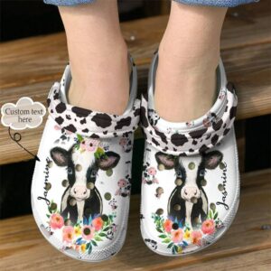 Cow Personalized Moo Day Sku 660 Crocs Crocband Clog Comfortable For Mens Womens Classic Clog Water Shoes