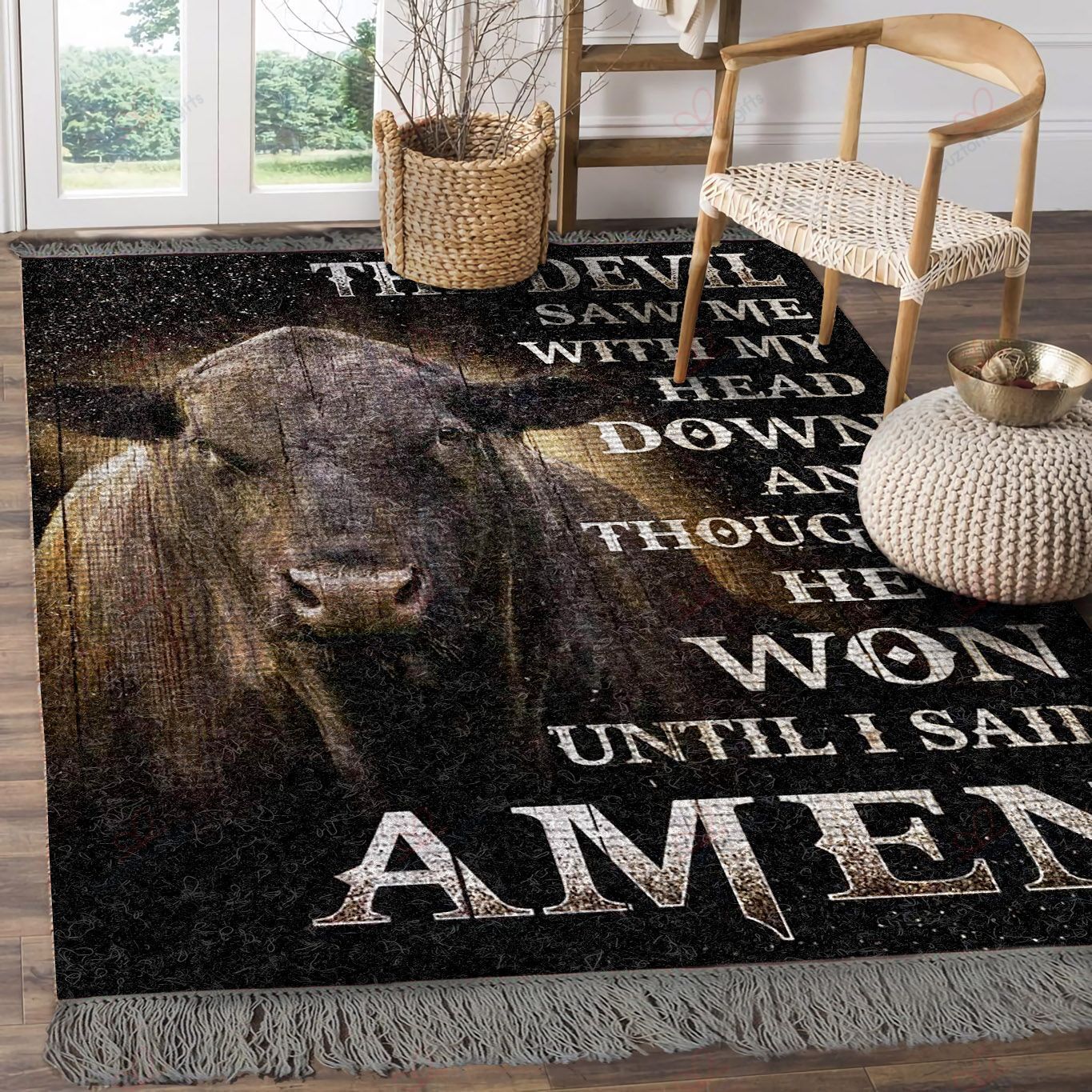 Cow The Devil Saw Me With My Head Down And Thought He Would Won Until I Said Amen Rug Sport Decor Gift Floor Decor Living Room Carpet Rug Area Rug - 635a4683a547 Cow The Devil Saw Me With My Head Down And Thought He Would Won Until I Said Amen Rug Sport Decor Gift Floor Decor Living Room Carpet Rug Area Rug - 635a4683a547