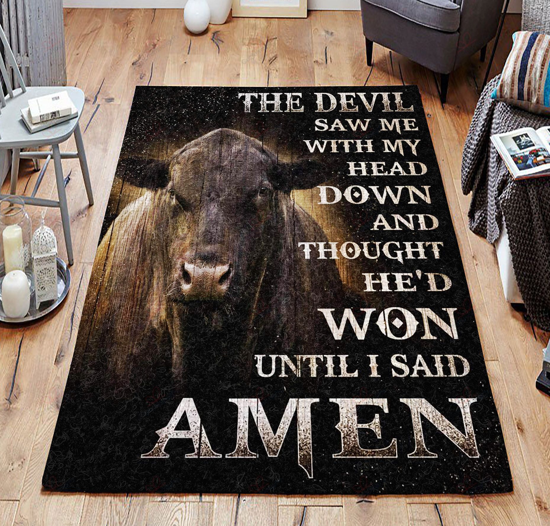 Cow The Devil Saw Me With My Head Down And Thought He Would Won Until I Said Amen Rug Sport Decor Gift Floor Decor Living Room Carpet Rug Area Rug - 67b19eff349f Cow The Devil Saw Me With My Head Down And Thought He Would Won Until I Said Amen Rug Sport Decor Gift Floor Decor Living Room Carpet Rug Area Rug - 67b19eff349f